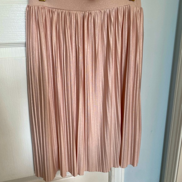 Delicate pleated pink midi skirt - Picture 1 of 3